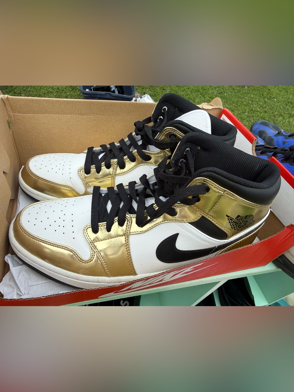 Jordan Men’s Gold High-Top Sneakers - size 12